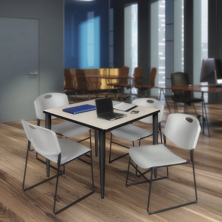 Regency Kahlo Square Table & Chair Sets, 48 W, 48 L, 29 H, Wood, Metal, Polypropylene Top, Maple TPL4848PLBK44GY